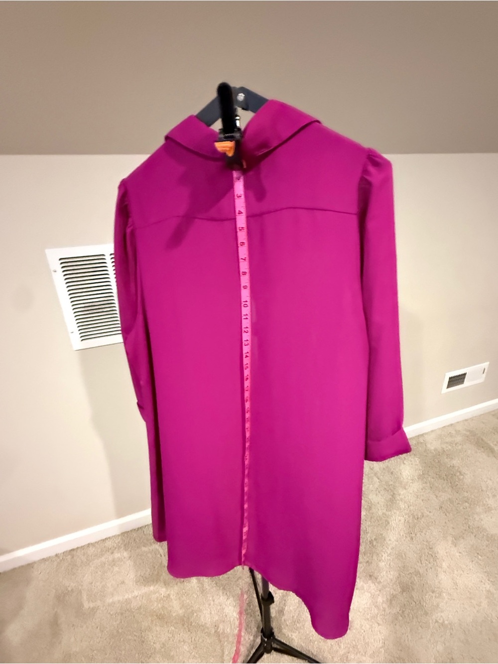 City Chic Women's Button-Front Shirt Dress/Tunic in Magenta Pink - Picture 3 of 5